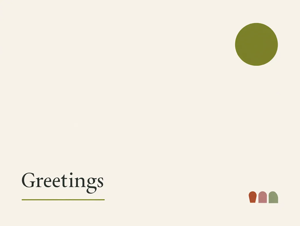Minimalist Greetings postcard design